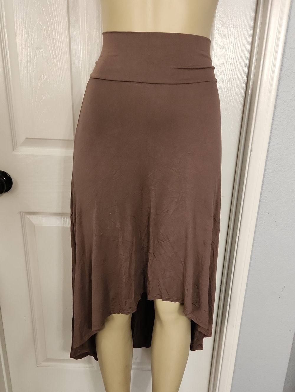 Mono B Brown High-Low Midi Skirt